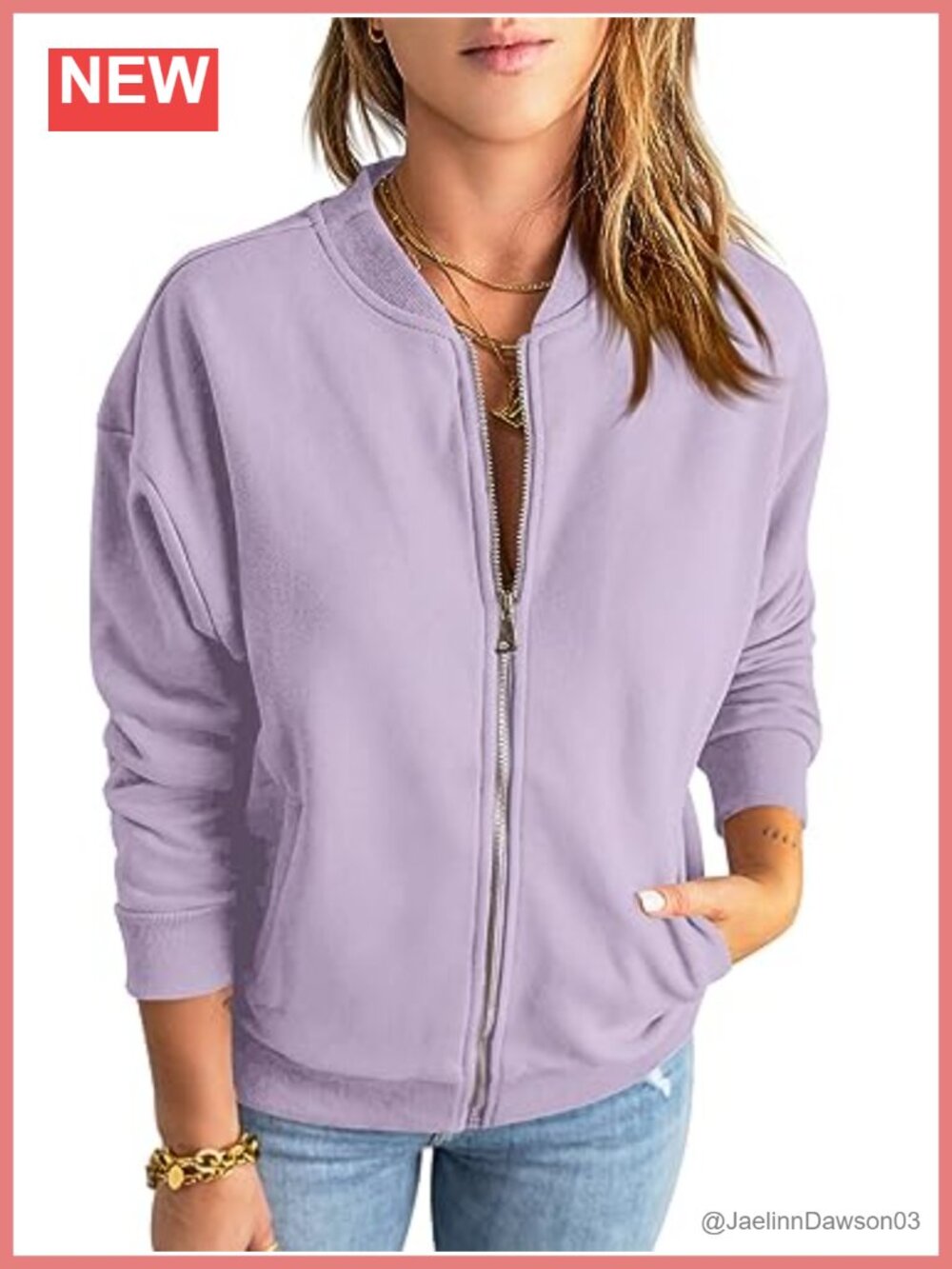 Women's 100% Cotton Zip Up Sweatshirt Jacket with Pockets
